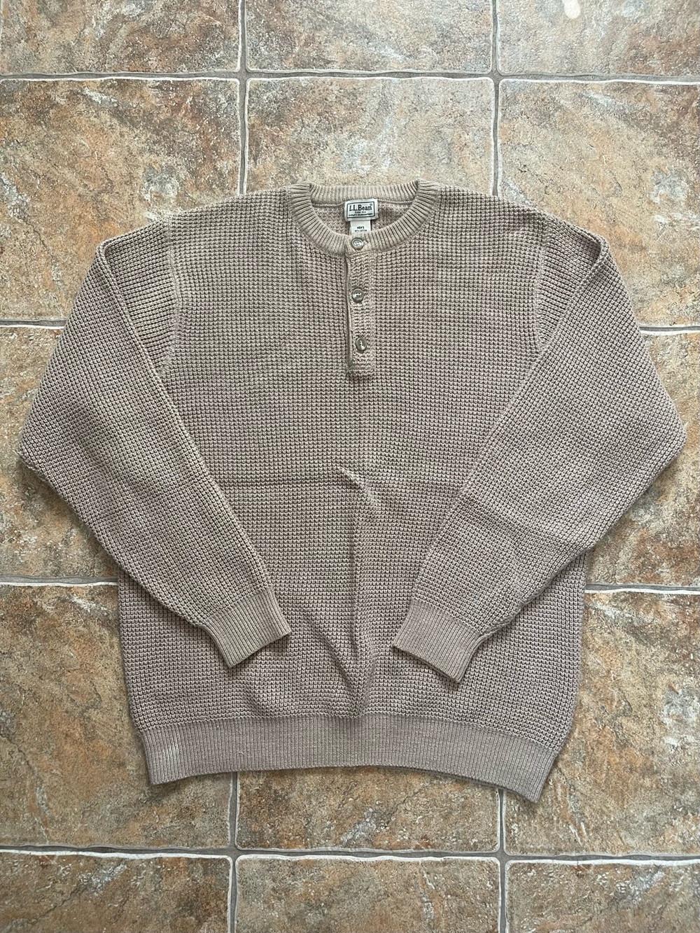 L.L. Bean Men’s Waffle Knit Henley Sweater
